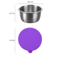 Salad Dressing Container, 1.6oz Reusable Sauce Containers With Leakproof Silicone Lids, Stainless Steel Condiment Cup For School Bento Lunch Box  Purple