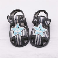 Sandales à semelle souple à rayures étoiles pour bébé  gris
