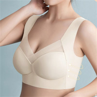 Women's Solid Color Seamless Bra  Apricot