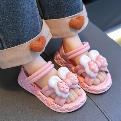 Sandálias infantis com arco tridimensional 3D antiderrapantes com sola macia sapatos princesa