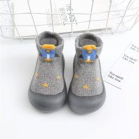 Toddler Cartoon Animal Decor High-top Slip-on Shoes  Gray