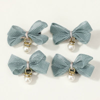 4 Pieces Children's Lovely Bowknot Hair Clip  Blue