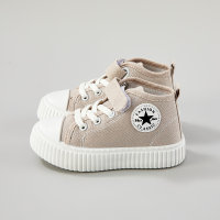 Children's solid color star high top canvas shoes  Gray