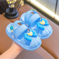 Sandalias zuecos infantiles con lazo  Azul