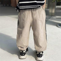 Pantaloni antizanzare da ragazzo Pantaloni casual per bambini in cotone e lino leggeri  Cachi