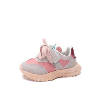 Toddler Color-block Patchwork Velcro Sneakers  Pink