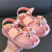 Sandales de plage antidérapantes super douces pour bébé princesse à deux vêtements  Rose
