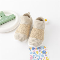 Zapatillas deportivas sin cordones con diseño de bloques de colores para niños pequeños  Caqui