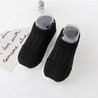 Chaussures tricotées antidérapantes de couleur unie pour tout-petits  Noir