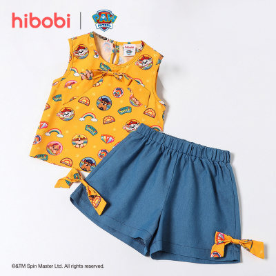 hibobi x PAW Patrol Toddler Girls Bow Knot Decor Rainbow Suit