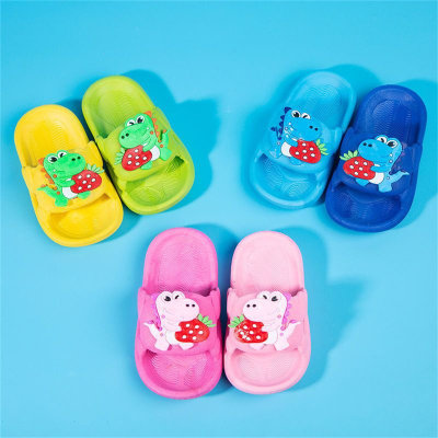 Toddler PVC Strawberry and Dinosaur Decor Non-slip Slide Sandals