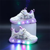 Zapatos deportivos LED con luz de dibujos animados de princesa para niños  Púrpura