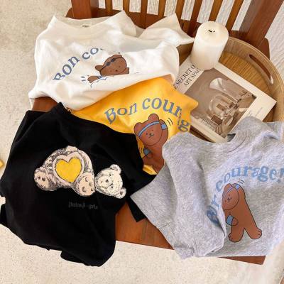 Short-sleeved T-shirts for boys and girls 2022 new Korean version of small and medium-sized children's summer tops baby bear style