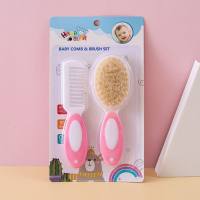 Baby shampoo and bath brush, bath and scrub soft bristle brush, hair care comb and care wool brush set  Multicolor