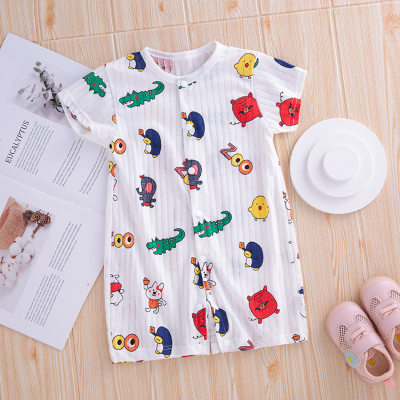 Children's clothing summer baby thin suit newborn toddler short-sleeved jumpsuit crawling clothes