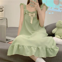 Teen bow sleeveless nightdress  Green