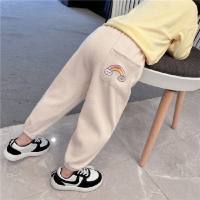 2022 new children's pants, thin trousers for baby girls, outer wear children's pants, boys and girls sports pants, spring and autumn  Beige