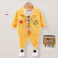 Toddler Boy Casual Cartoon Three-Piece Suit  Yellow
