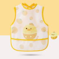 Overalls for children's baby eating waterproof and anti-dirty girls' aprons sleeveless reverse wearing clothes summer boys' baby bibs rice pocket  Multicolor