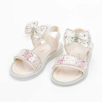 Hibobi Girl Kids Bow-knot Decor Sequin Fashion Sandals