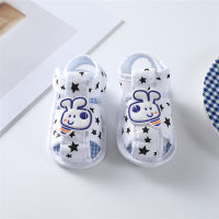 Sandalias de suela blanda con estampado de perro para bebés y niños pequeños  Blanco