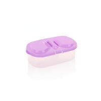 Double compartment covered kitchen food grain sealed jar Multifunctional kitchen refrigerator plastic storage box  Purple