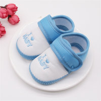 Zapatos de bebé y niño pequeño de suela blanda con letras y corazones de colores  Azul