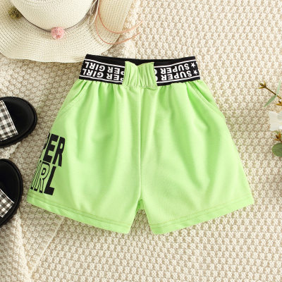 Kids Girls Letter And Star Print Shorts