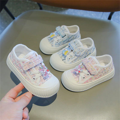 Acessórios de padrão de desenho animado colorido infantil sapatos de lona