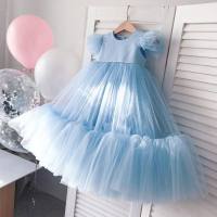 Amazon-ropa transfronteriza para niños, falda de princesa para niñas, venta al por mayor, falda tutú para vestido de boda, novedad de 2022  Azul