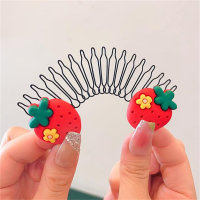 Children's flower hair comb  Red