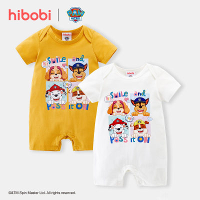Hibobi×PAW Patrol Baby Macacão de algodão manga curta com estampa de desenho animado
