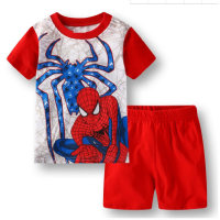 New style boys summer short-sleeved spring and summer home clothes children's summer suit air-conditioning clothes cartoon pajamas t009  Multicolor