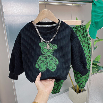 Children's clothing autumn clothing boys sweater suit spring and autumn trendy cool handsome street sportswear for middle and large children
