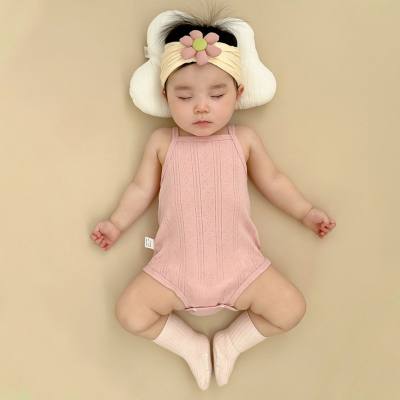 Bebê estilingue roupas de quadril colete de verão macacão de algodão puro fino cor sólida triângulo roupas de quadril bebê menina rastejando roupas