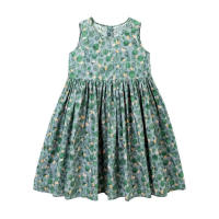 Girls polka dot drape dress light summer medium and large children's breathable and comfortable children's skirt big swing skirt  Green
