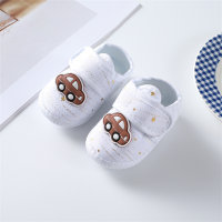 Baby Car Pattern Fabric Soft Sole Toddler Shoes  White