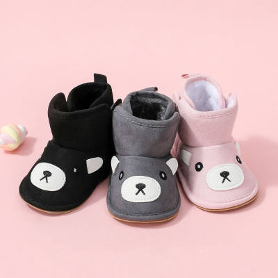Baby Girl Bear Style Fleece-lined High-top Snow Shoes
