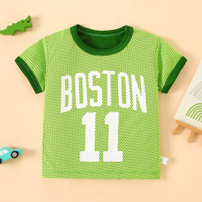 Baby Boy Sporty Letter Number Pattern Short Sleeve T-Shirt