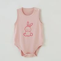Summer baby clothes, hip-wrapped clothes for girls and boys, thin rompers, crawling clothes, modal vests, hip-wrapped clothes for newborns  Pink