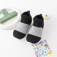 Zapatillas deportivas sin cordones con diseño de bloques de colores para niños pequeños  Negro