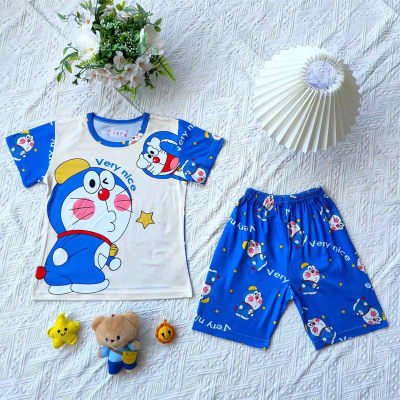 Children's summer short-sleeved cartoon home clothes 2-piece set