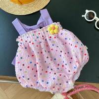 Baby sling bag fart clothes summer thin breathable baby girl clothes little girl summer clothes fashionable clothes crawling clothes  Purple