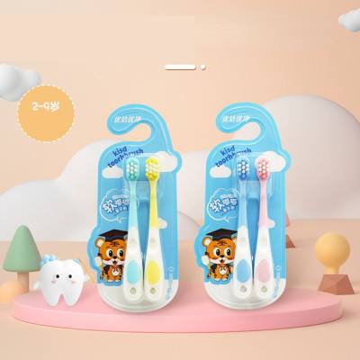 Double pack children's toothbrush factory wholesale special soft bristle toothbrush for baby hot selling toothbrush in shopping mall and supermarket