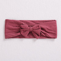 Children's Solid Color Bowknot Hairband  Burgundy