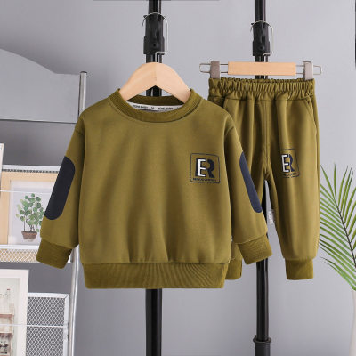 Children's Autumn Suit Two-piece Men's and Women's Baby Sweater + Pants Trendy Casual and Versatile Chinese Cotton 1-15 Years Old