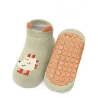 Baby Pure Cotton Cartoon Animal Pattern Non-slip Socks  Green