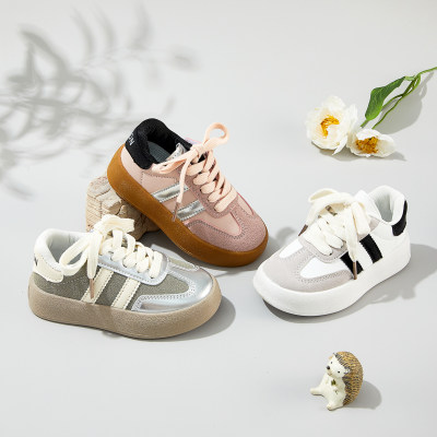 Kid Color-block Patchwork Lace-up Sneakers