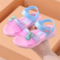 Flache Sandalen mit Prinzessinnen-Hasenmotiv für Kinder  Blau