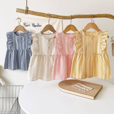 Baby clothes summer pure cotton ins vest children's skirt princess girl's clothing Korean style jacquard girls' dress